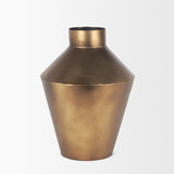 Perrin Small Brushed Gold Metal Decorative Vase 70667 Mercana