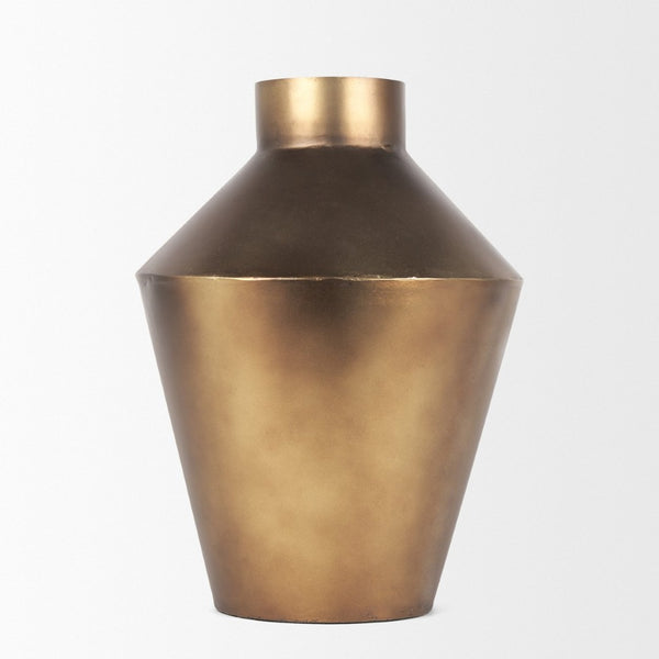 Mercana Perrin Decorative Vase - Modern Minimalist Accent in Chic Gold Finish for Stylish Home Decor 70667