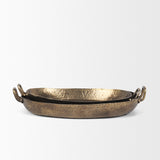 Pama Hammered Gold Metal Decorative Trays - Set of 2 70668 Mercana