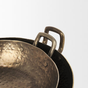 Mercana Pama Hammered Decorative Trays Set of 2 - Elegant Rustic Metal Accent for Home Decor and Styling 70668