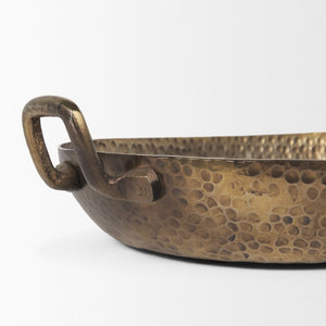 Mercana Pama Hammered Decorative Trays Set of 2 - Elegant Rustic Metal Accent for Home Decor and Styling 70668