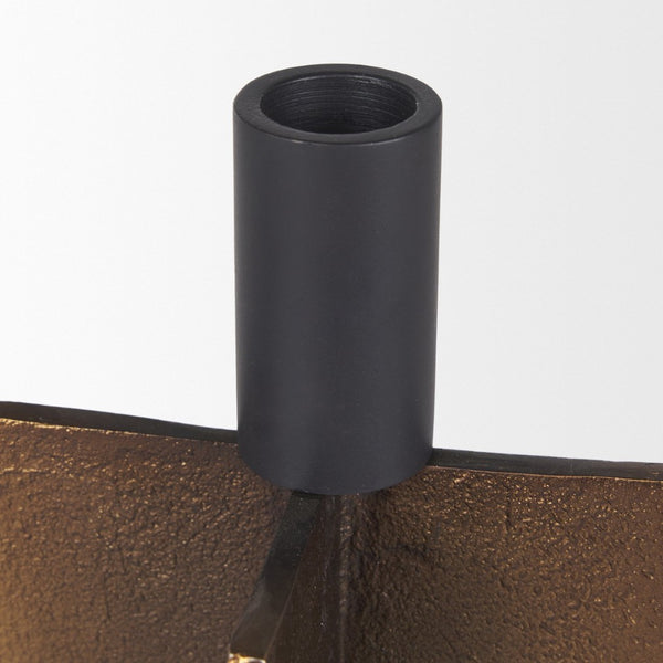 Mercana Pia Elegant Taper Candleholders Set of 2 - Modern Rustic Design for Stylish Home Décor Accents Antiqued Gold | Matte Black 70669