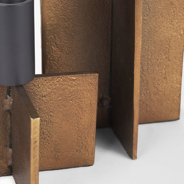 Mercana Pia Elegant Taper Candleholders Set of 2 - Modern Rustic Design for Stylish Home Décor Accents Antiqued Gold | Matte Black 70669