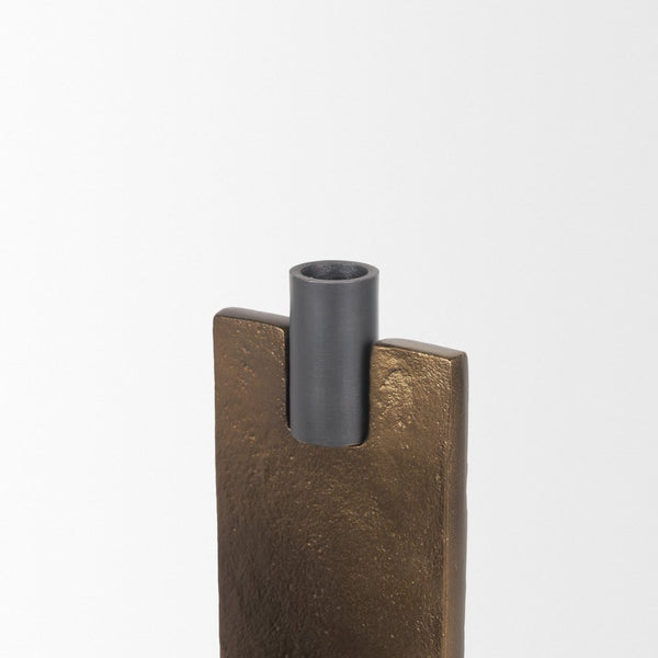 Mercana Polli Elegant Metal Taper Candleholders Set of 2 - Timeless Design for Modern and Rustic Spaces Antiqued Gold | Matte Black 70670