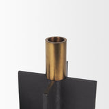 Pia Matte Black with Brushed Gold Metal Taper Candleholder - Set of 2 70671 Mercana