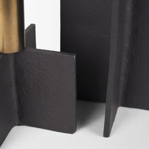 Mercana Pia Elegant Taper Candleholders Set of 2 - Modern Rustic Design for Stylish Home Décor Accents Matte Black | Brushed Gold 70671