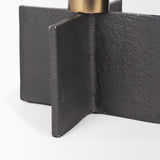 Pia Matte Black with Brushed Gold Metal Taper Candleholder - Set of 2 70671 Mercana