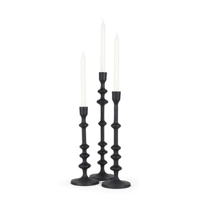 Mercana Paolo Elegant Candle Holder Set of 3 - Textured Aluminum for Modern Decor and Captivating Atmosphere 70673