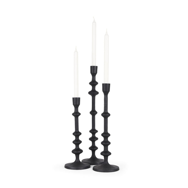 Mercana Paolo Elegant Candle Holder Set of 3 - Textured Aluminum for Modern Decor and Captivating Atmosphere 70673
