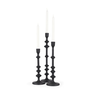 Paolo Matte Black Metal Candle Holder (Set of 3) 70673 Mercana