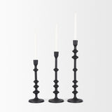 Paolo Matte Black Metal Candle Holder (Set of 3) 70673 Mercana