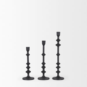 Mercana Paolo Elegant Candle Holder Set of 3 - Textured Aluminum for Modern Decor and Captivating Atmosphere 70673