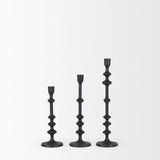 Paolo Matte Black Metal Candle Holder (Set of 3) 70673 Mercana