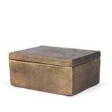 Porschia Large Antiqued Gold Metal Decorative Box 70675 Mercana