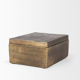 Porschia Large Antiqued Gold Metal Decorative Box 70675 Mercana