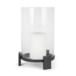 Mercana Price Elegant Metal and Glass Hurricane Candle Holder for Stunning Tabletop Ambiance and Decor 70676