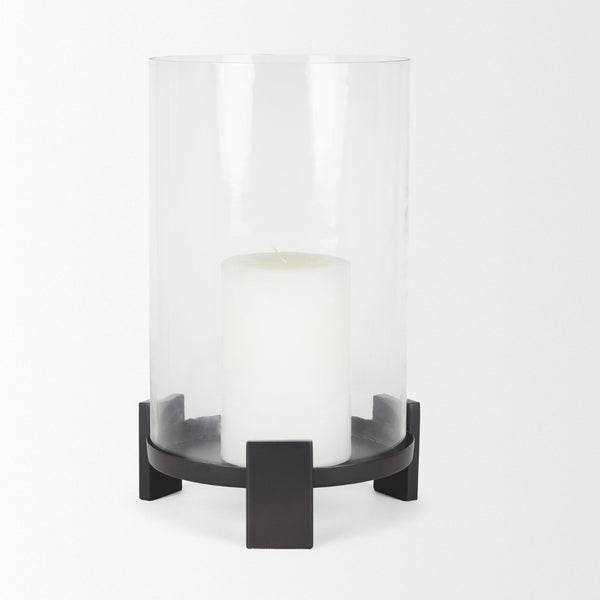 Mercana Price Elegant Metal and Glass Hurricane Candle Holder for Stunning Tabletop Ambiance and Decor 70676