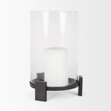 Price Large Matte Black Metal with Glass Hurricane Candle Holder 70676 Mercana