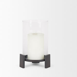Mercana Price Elegant Matte Black Metal Hurricane Candle Holder with Glass for Ambiance and Style Matte Black | Small 70677