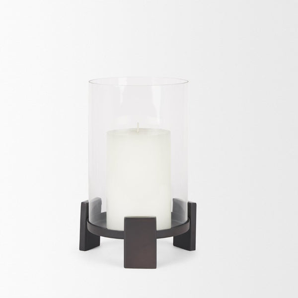 Mercana Price Elegant Matte Black Metal Hurricane Candle Holder with Glass for Ambiance and Style Matte Black | Small 70677