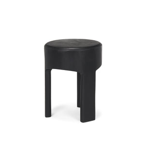 Riya Solid Black Wooden Stool 70727 Mercana