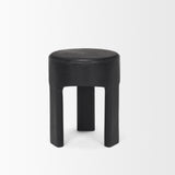 Riya Solid Black Wooden Stool 70727 Mercana