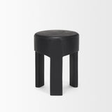 Riya Solid Black Wooden Stool 70727 Mercana