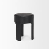 Riya Solid Black Wooden Stool 70727 Mercana