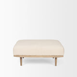 Mercana Shae Brown Wood w/ Oatmeal Fabric Ottoman 70795