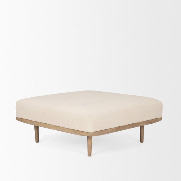 Mercana Shae Versatile Ottoman with Textured Upholstery for Stylish Seating and Modern Rustic Décor 70795