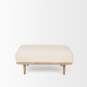 Mercana Shae Versatile Ottoman with Textured Upholstery for Stylish Seating and Modern Rustic Décor 70795