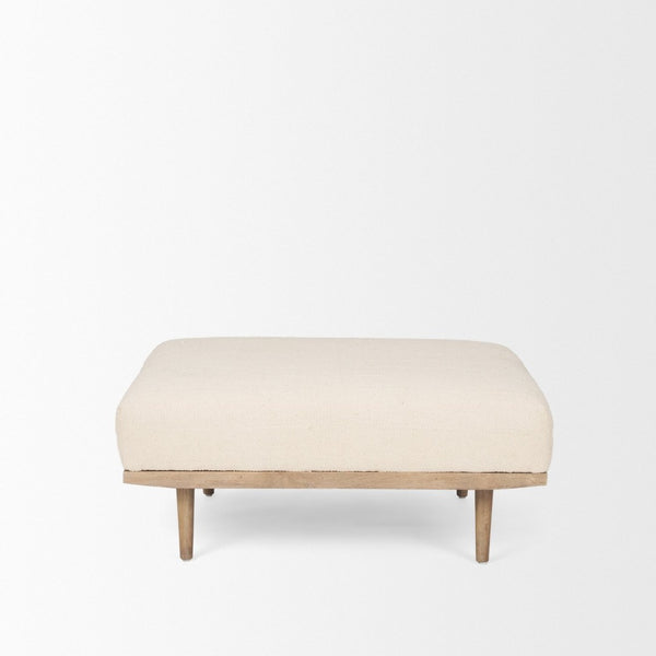 Mercana Shae Versatile Ottoman with Textured Upholstery for Stylish Seating and Modern Rustic Décor 70795