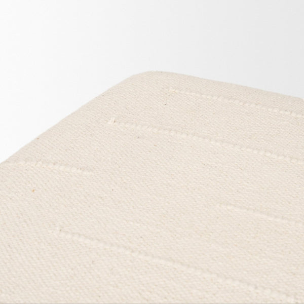 Mercana Shae Versatile Ottoman with Textured Upholstery for Stylish Seating and Modern Rustic Décor 70795