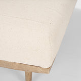 Mercana Shae Brown Wood w/ Oatmeal Fabric Ottoman 70795