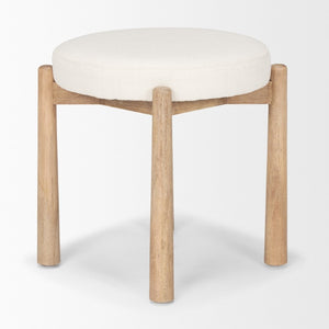 Mercana Shaiden Elegant Round Stool with Textured Upholstery for Versatile Home Decor and Seating Solutions 70796