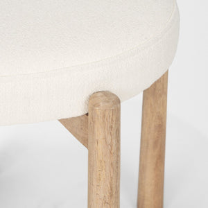 Mercana Shaiden Elegant Round Stool with Textured Upholstery for Versatile Home Decor and Seating Solutions 70796
