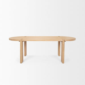 Mercana Sohan Oval Dining Table - Elegant Natural Wood Centerpiece for Modern and Classic Interiors 70854