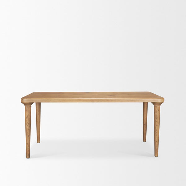 Mercana Suvan Elegant Solid Mango Wood Dining Table with Rounded Edges for Modern and Transitional Spaces 72" Lt Brown Wood Top | Lt Brown Wood Legs 70870-AB