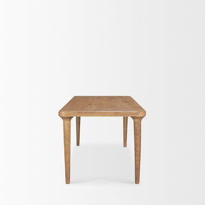 Mercana Suvan Elegant Solid Mango Wood Dining Table with Rounded Edges for Modern and Transitional Spaces 72" Lt Brown Wood Top | Lt Brown Wood Legs 70870-AB