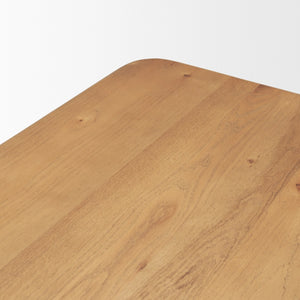 Mercana Suvan Elegant Solid Mango Wood Dining Table with Rounded Edges for Modern and Transitional Spaces 72" Lt Brown Wood Top | Lt Brown Wood Legs 70870-AB