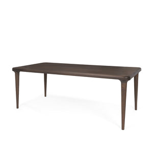 Mercana Suvan Elegant Solid Mango Wood Dining Table with Rounded Edges for Modern and Transitional Spaces 84" Med-Dk Brown Wood Top |Med-Dk Brown Wood Legs 70871-AB