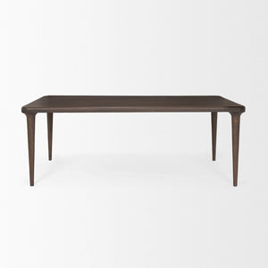 Mercana Suvan Elegant Solid Mango Wood Dining Table with Rounded Edges for Modern and Transitional Spaces 84" Med-Dk Brown Wood Top |Med-Dk Brown Wood Legs 70871-AB