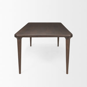 Mercana Suvan Elegant Solid Mango Wood Dining Table with Rounded Edges for Modern and Transitional Spaces 84" Med-Dk Brown Wood Top |Med-Dk Brown Wood Legs 70871-AB