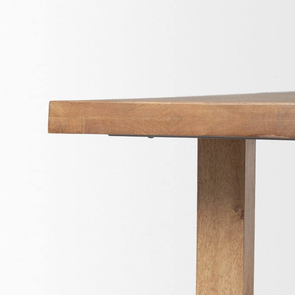 Mercana Suke Rectangular Dining Table - Solid Mango Wood with Trestle Base for Rustic and Modern Spaces 84" Natural Wood Top | Natural Wood Legs 70872-AB