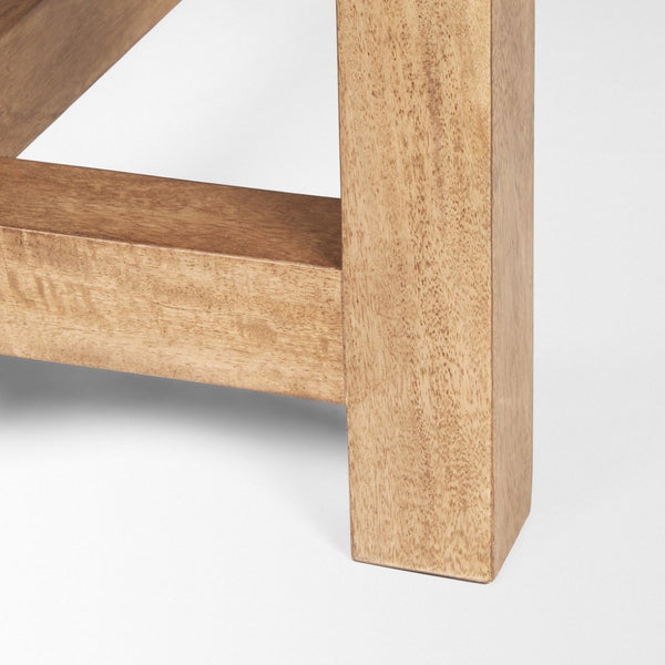 Mercana Suke Rectangular Dining Table - Solid Mango Wood with Trestle Base for Rustic and Modern Spaces 84" Natural Wood Top | Natural Wood Legs 70872-AB