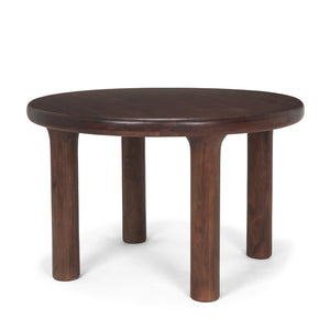 Mercana Soma Round Dining Table in Textured Black Mango Wood – Elegant Focal Point for Modern Spaces 48" Red Brown Wood Top | Red Brown Wood Legs 70874-AB
