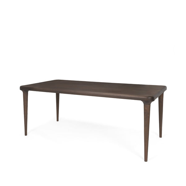Mercana Suvan Elegant Solid Mango Wood Dining Table with Rounded Edges for Modern and Transitional Spaces 72" Med-Dk Brown Wood Top | Med-Dk Brown Wood Legs 70881-AB
