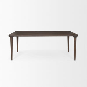 Mercana Suvan Elegant Solid Mango Wood Dining Table with Rounded Edges for Modern and Transitional Spaces 72" Med-Dk Brown Wood Top | Med-Dk Brown Wood Legs 70881-AB