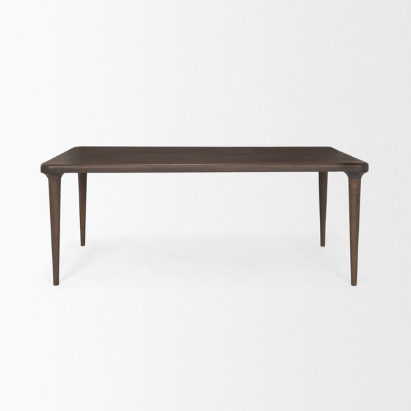 Mercana Suvan Elegant Solid Mango Wood Dining Table with Rounded Edges for Modern and Transitional Spaces 72" Med-Dk Brown Wood Top | Med-Dk Brown Wood Legs 70881-AB