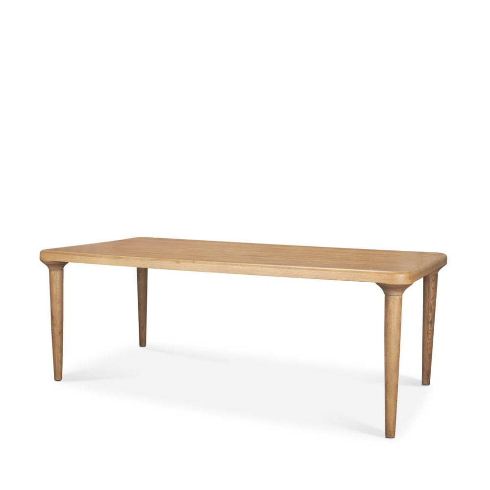 Mercana Suvan Elegant Solid Mango Wood Dining Table with Rounded Edges for Modern and Transitional Spaces 84" Lt Brown Wood Top | Lt Brown Wood Legs 70882-AB